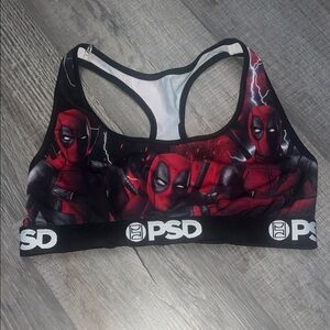 PSD Red and Black Deadpool Sports Bra